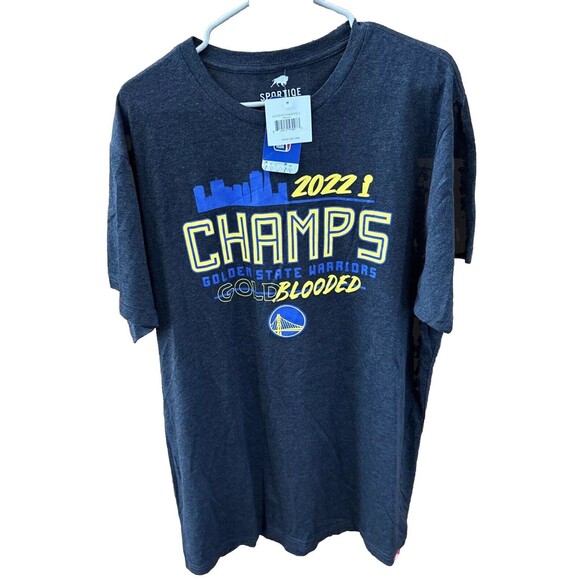 Sportiqe Golden State Warriors T Shirt 2022 NBA Finals Champs Gold Blooded 3X - Picture 9 of 9